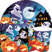 Fiestas Ensemble de vaisselle de fête Halloween/horreur citrouille - assiettes/tasses/serviettes - 36x - orange - papier