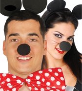 Fiestas Habillez le nez de la souris - 8x - nez factice - noir - accessoires d'habillage d'animaux