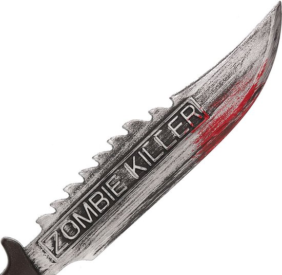 Couteau d'horreur Rubies avec sang - grand - 50 cm - plastique - couperet - thème Halloween