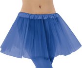 Dames verkleed rokje/tutu - tule stof met elastiek - blauw - one size model - van 4 tot 12 jaar