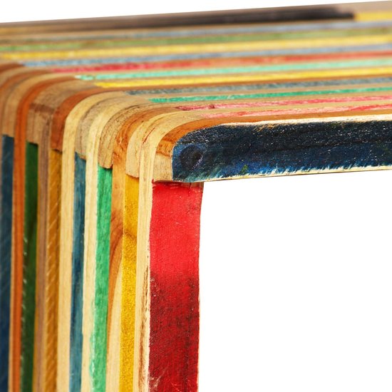 Ensemble d'étagères murales The Living Store - Bois de teck recyclé - Multicolore - 81 x 22 x 41 cm et 31 x 22 x 31 cm - Comprend 3 étagères et 3 supports de montage