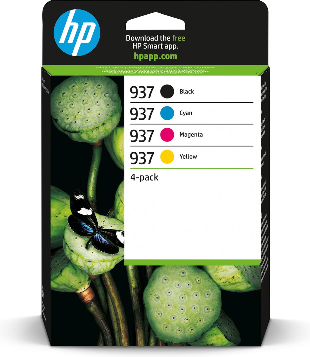 Inktcartridge hp 6c400ne 937 zwart + 3 kleuren | 4 stuk
