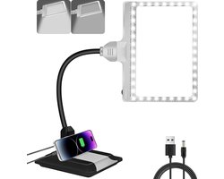 5 x vergrootglas met licht en standaard, 36 LED flexibele zwanenhals vergroting bureaulamp, verstelbare helderheid verwijderbaar groot zijvergrootglas voor lezen, naaien, knutselen, schilderen, sluitwerk