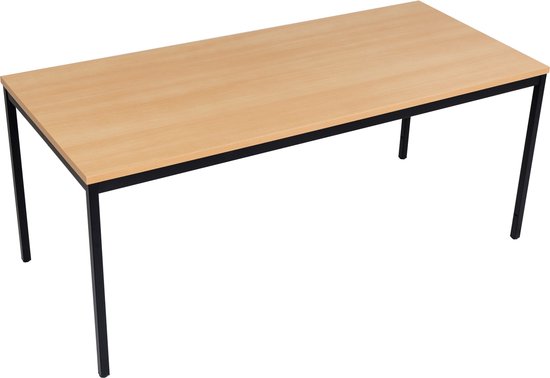 THINIA HOME Klaptafel, draagbaar, rechthoekig, 180 cm, veelzijdig inzetbaar: camping, evenementen buiten of binnen, harstafel en stalen poten, voor 4-6 personen, draagvermogen van 150 kg