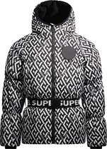 Super Rebel Girls Puff Hooded Jacket Graphic Black - Wintersportjas Voor Meisjes - Zwart - 176