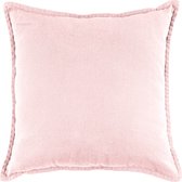 Mistral Home - Sierkussen stonewash - 45x45 cm - Met rits en binnenkussen - Roze