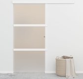 The Living Store Glazen Schuifdeur - 90 x 205 cm - Zilver - Stil Schuifontwerp