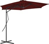 The Living Store Parasol Bordeauxrood 300 x 230 cm - UV-beschermend en gemakkelijk schoon te maken - Inclusief kruisvoet en 6 baleinen