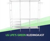 LG Life's Green Opvouwbare Kleerkast – Kledingrek met 8 Legplanken en Ophangstang – Met 4 ophanghaken – Stoffen Kledingkast – 160x36x170CM – Zwart