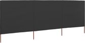 The Living Store Inklapbaar Windscherm - 400 x 160 cm - Antraciet - Nonwoven stof en hout
