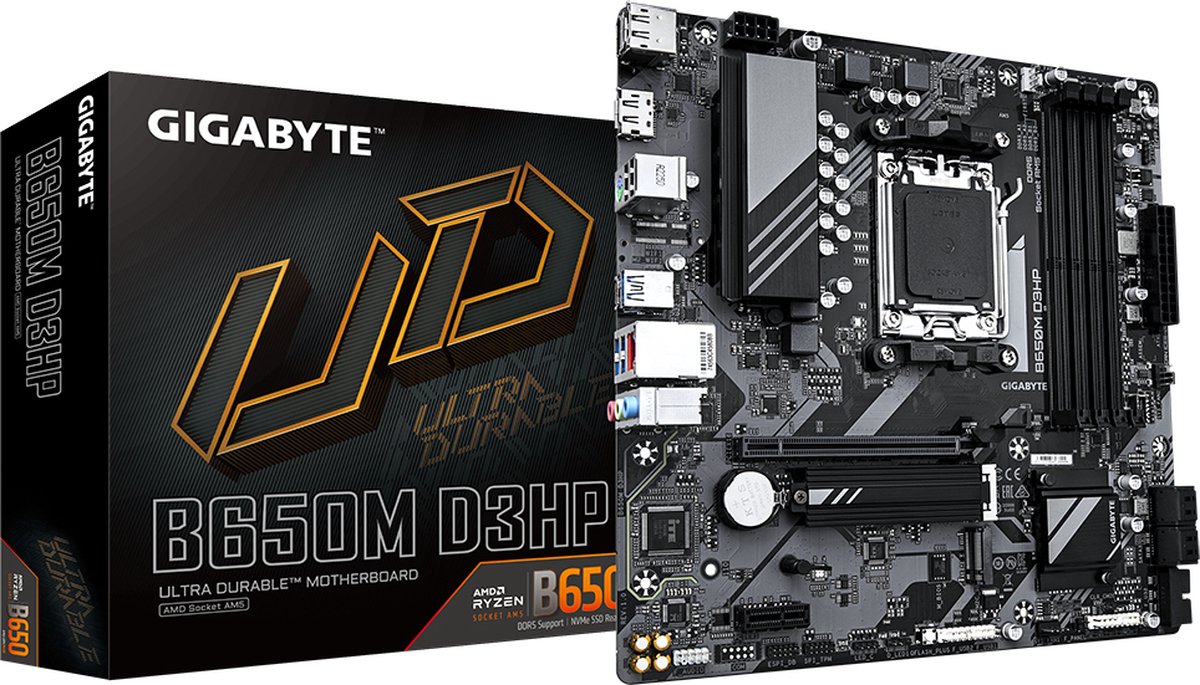 Gigabyte MB B650M D3HP, mATX, AM5, DDR5, HDMI, DP