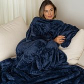 Snuggie - Couverture à manches - Snuggle - Blanket à Snug Rug - Polaire - TV - Femme et homme - Plaid - Adultes - 180 x 130 cm - Blauw foncé