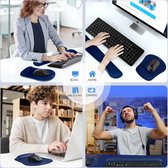 Muismat met handsteun, gelkussen, muismat en ergonomisch toetsenbord van traagschuim, polssteun, waterdichte muismat voor computer en laptop, blauw