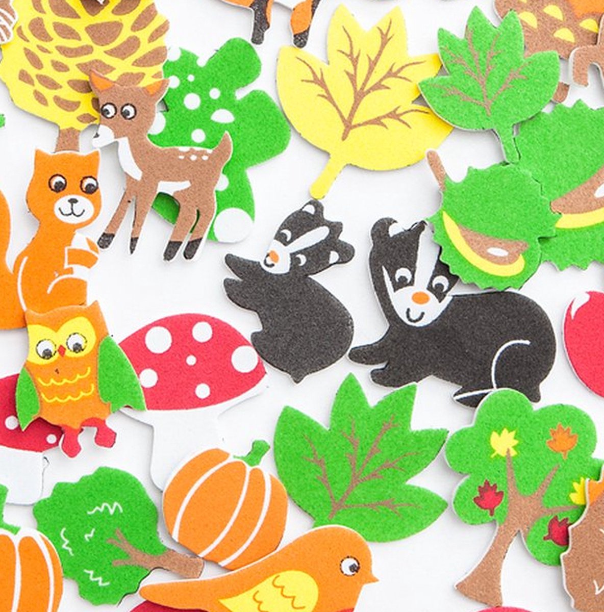 Foam Stickers Bosdiertjes - 96 Stuks - Knutselen Herfst - Stickers Kinderen — afbeelding 2