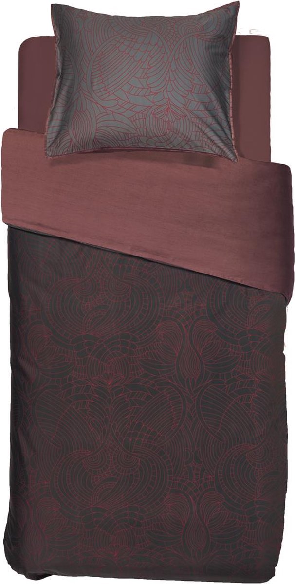 MOOOI Katoensatijn - Hoeslaken - 90x200 - Donker Rood