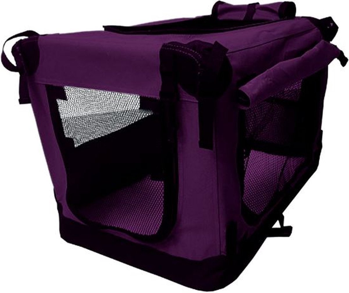 Reisbench Premium Paars XXL (102 cm) - Nylon Softbench - Opvouwbaar - Lichtgewicht Hondenbench - Autobench Transportbox