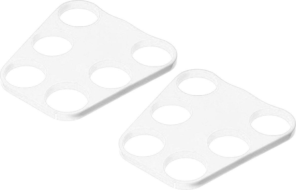 Dienblad/bekerhouder voor 6 bierglazen - 3x - wit - kunststof