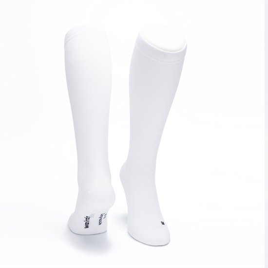 WeirdoSox - Compressie sokken - Knie hoogte - Steunkousen voor vrouwen en mannen - 1 paar - Wit 39/42 - Ideaal als compressiekousen hardlopen - compressiekousen vliegtuig