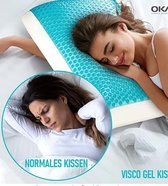 GelCell - Traagschuimkussen met verkoelende gelovertrek - comfortabel kussen - ergonomisch kussen - verkoelend kussen - kussen voor een aangename slaap (60 x 40 + 15 cm)