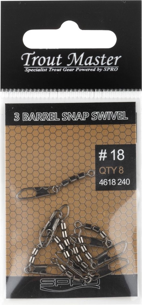 Trout Master 3 Barrel Snap Swivel - Maat : n 20 - Trout Master
