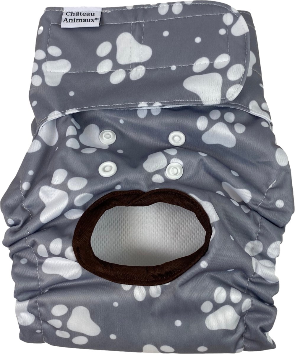 Château Animaux® Loopsheidbroekje Hond - XS - Hondenluier - Grijze Pootjes - Wasbaar