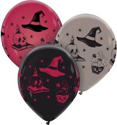 Witchcraft Halloween ballonnen, 6 stuks, latex, heksen afbeeldingen, magic