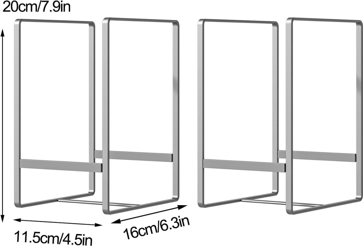 Set de 2 porte-assiettes organisateur vertical placard mural