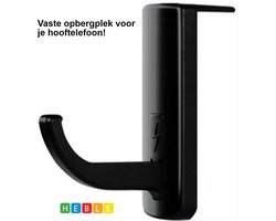 *** Universeel Hoofdtelefoon-Houder ~ Voor PC Monitor, Desk Headset ~ Zwarte Haak van Heble® ***