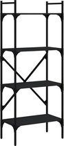 vidaXL-Boekenkast-4-laags-56x31,5x138,5-cm-bewerkt-hout-zwart