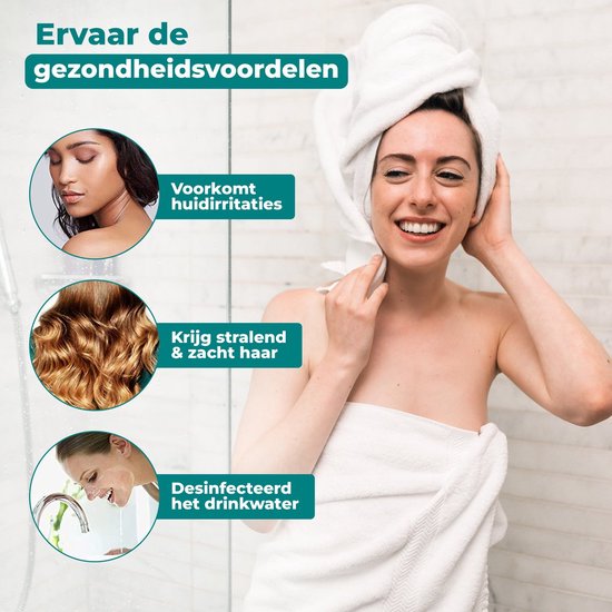 rivaALVA Kalk roestvrij stalen douchefilter - antikalkbescherming - converteert hechtingseigenschappen van kalk - minder kalkresten in de douche