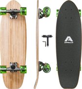 Apollo Mini Longboard | Midi Cruiser als compleet board, 70 cm (30 x 8) | wendbaar Kick Tail Mini Longboard van hout in vintage skateboard-stijl | Longboard volwassenen met High Speed ABEC 9