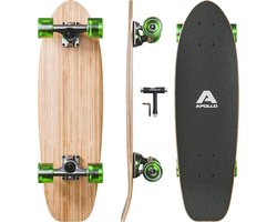 Apollo Mini Longboard | Midi Cruiser en planche complète, 70 cm (30 x 8) | agile Kick Tail Mini Longboard en bois dans le style d'un skateboard vintage | Longboard adultes avec High Speed ABEC 9