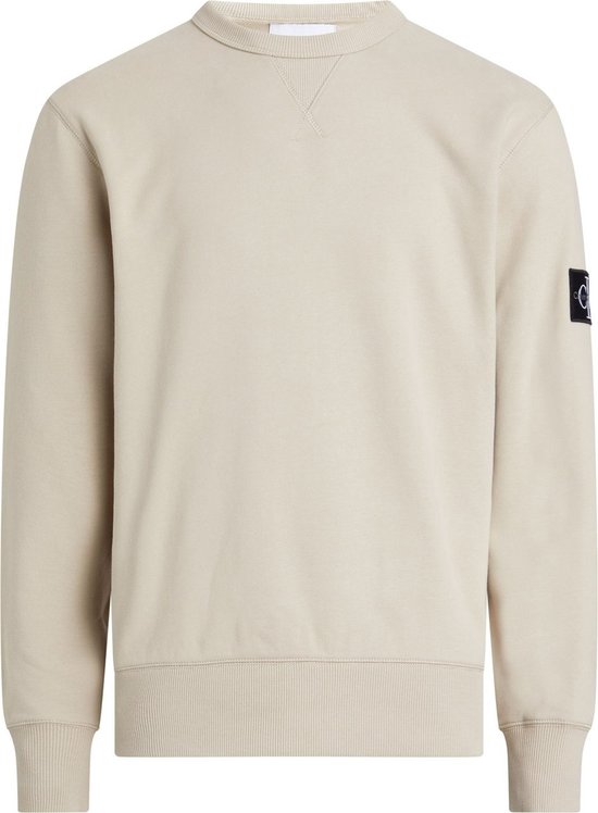 Calvin Klein - Pull à col rond avec badge - Plaza Taupe