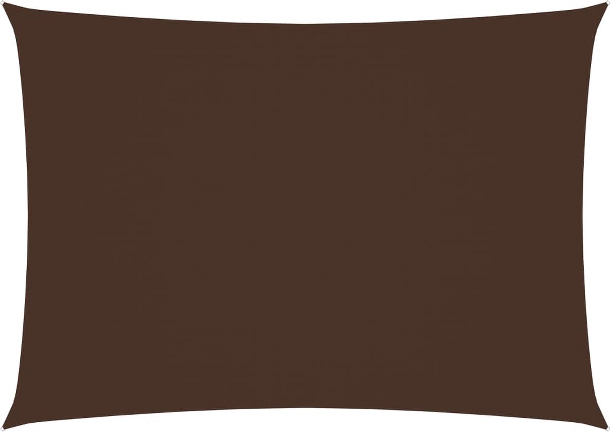 Rechthoekig bruin zonnescherm van 3,5x5 m gemaakt van oxford stof voor buitendecoratie in de tuin.