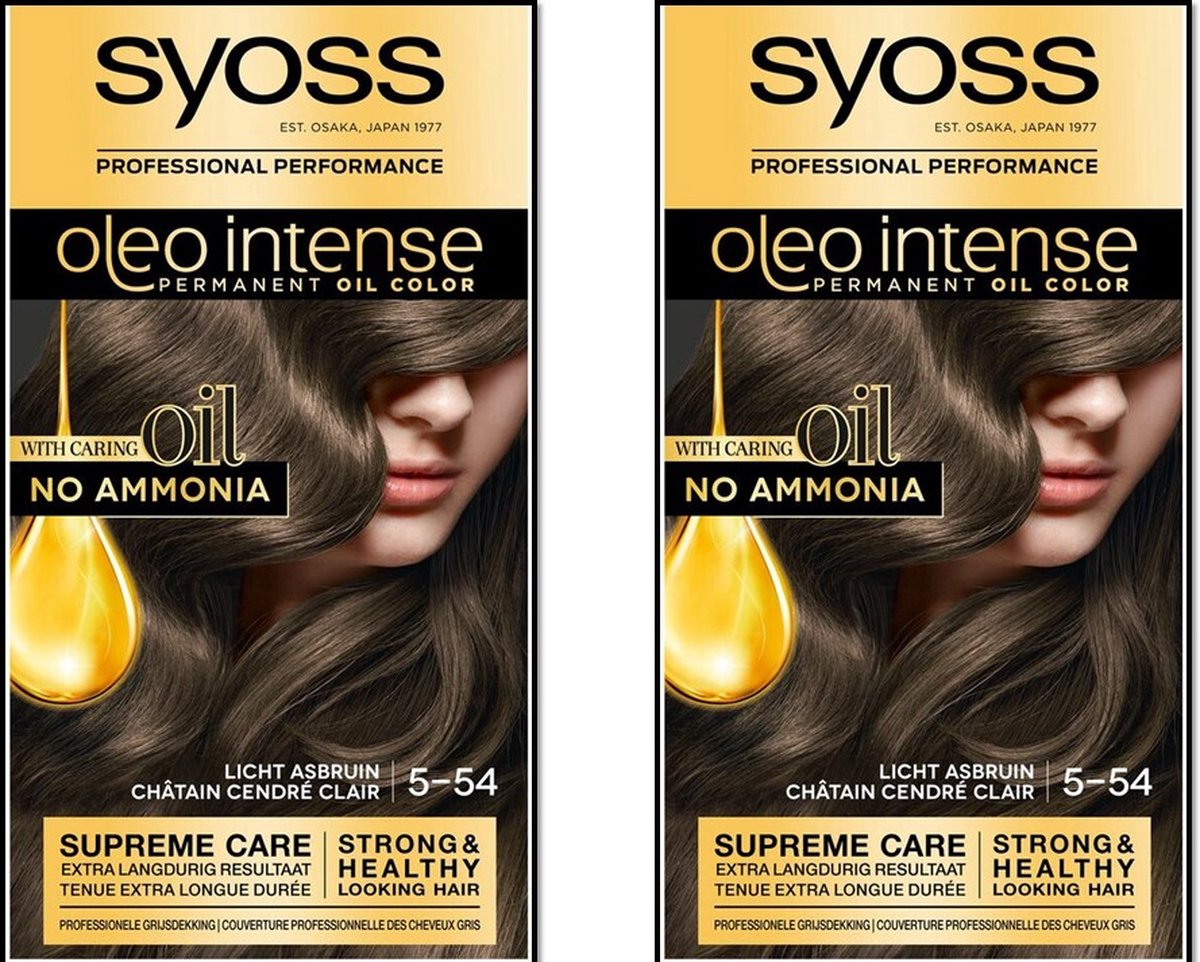 Syoss Oleo Intense - Haarverf - 5-54 - Licht Asbruin - 115ml x 2