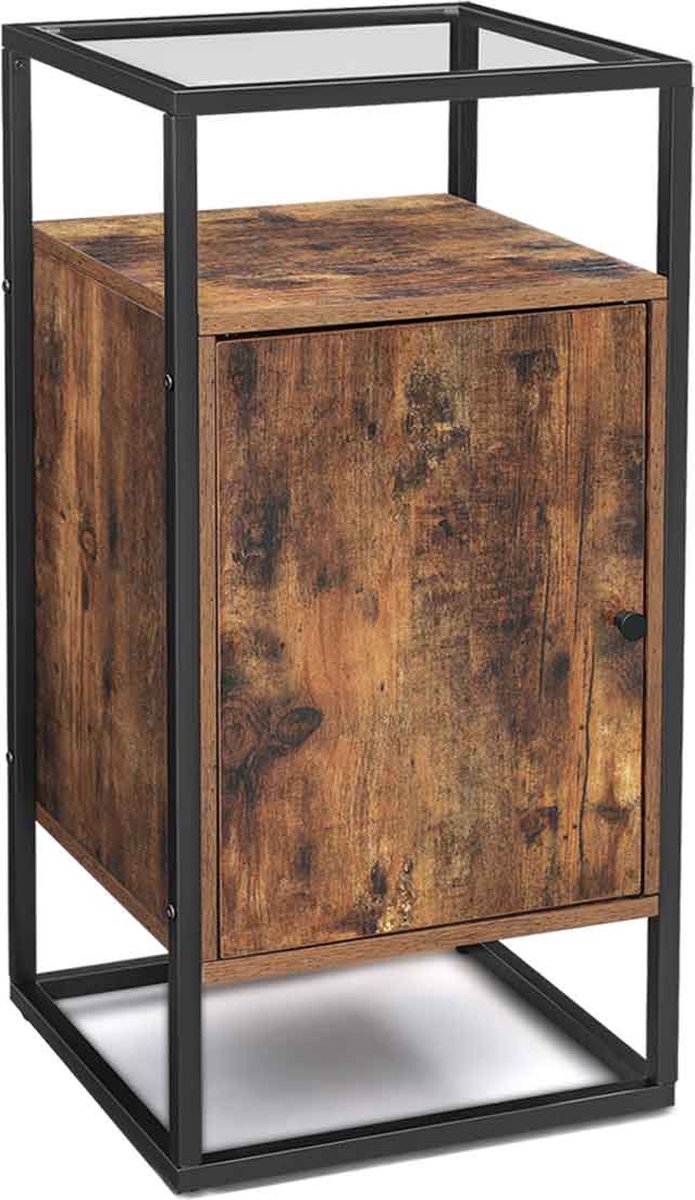 Bijzettafel - Nachtkast - Nachtkastje - Zij kast - Vintage bruin