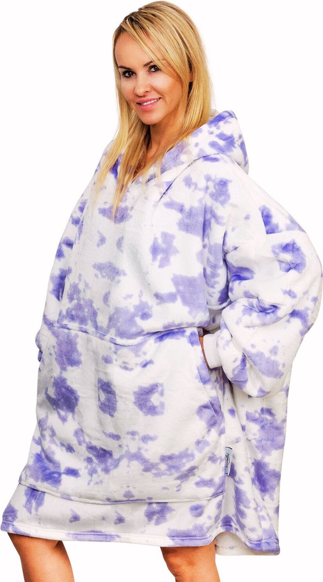 Smileify® Hoodie Deken Pro Max - Extra Lang & Dik - Snuggie - Fleece Deken met Mouwen - Milka - Smileify