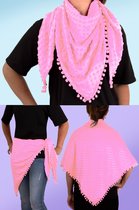 Driehoek sjaal Pastel roze 120cmx120cmx170cm - Thema feest evenement festival verjaardag party