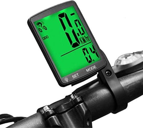Fiets snelheidsmeter, waterdichte draadloze fiets fiets computer fiets kilometerteller, waterdichte fiets snelheidsmeter fiets computer met LCD-scherm voor fiets accessoire rood zwart