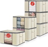 Grote capaciteit kleding opbergzakken 6 stuks, opbergdozen met deksels, versterkte handgreep verhuisdozen, opbergdoos, kledingorganizer voor dekbed beddengoed, kleding, slaapkamer onderbed