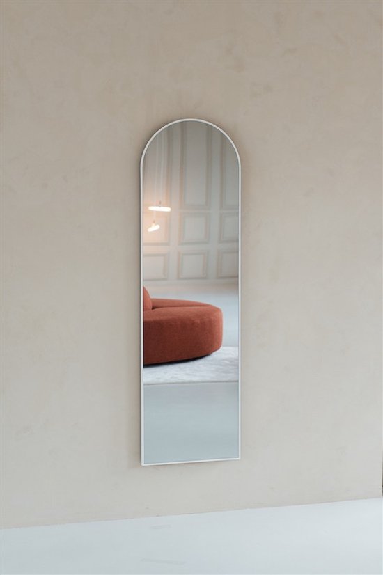 Nordic Style® Boog spiegel - 170x50cm - Mat Wit - Passpiegel - Boogspiegel  - Arch | bol