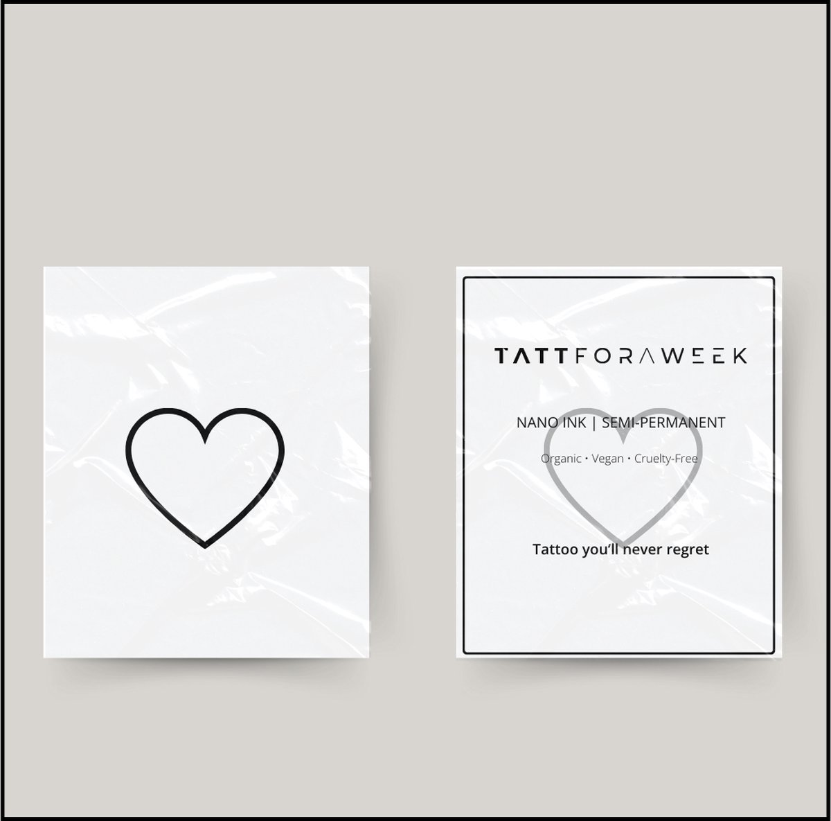 Tijdelijke tattoo hartje | Neptattoo volwassenen | Tijdelijke tattoo voor volwassenen | Temporary tattoo | Plaktattoos voor volwassenen | Neptattoos | Probeer zorgeloos een tattoo | tattforaweek