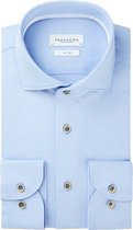 Profuomo - Knitted Single Jersey Overhemd Lichtblauw - Heren - Maat 40 - Slim-fit