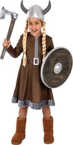 Funidelia | Costume Viking Pour filles Nordique, Valkyrie, Barbare, Vikings - Costume pour enfants Accessoires costumes et accessoires pour Halloween, carnaval et fêtes - Taille 97 - 104 cm - Marron