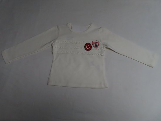 Tshirt met lange mouw - Meisje - Creme - Ruches - 2 jaar 92