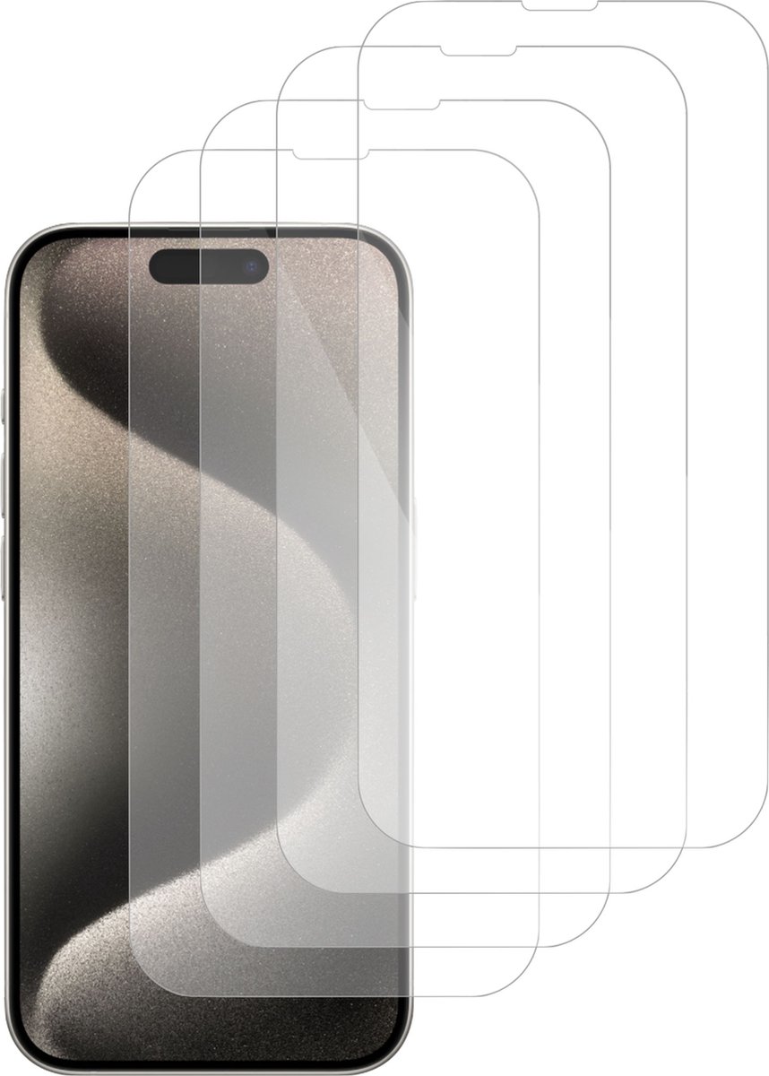 4x Screenprotector geschikt voor iPhone 15 Pro – Gehard Glas - Proteqt+