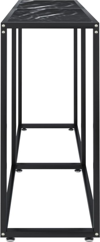 COSTWAY Consoletafel Marmerlook - 120cm Haltafel Met Gouden Frame, Modern Wit Design