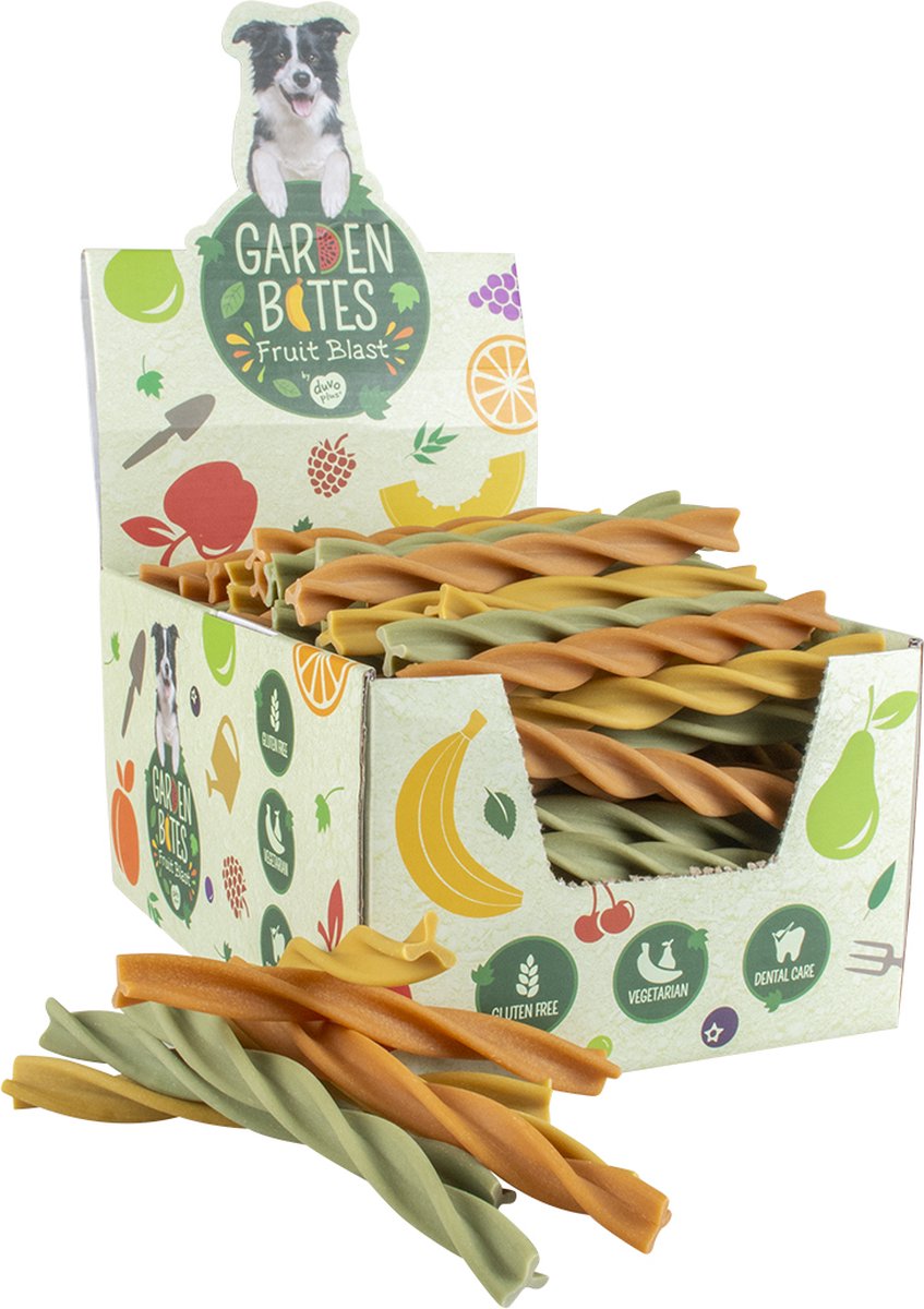 Voordeelverpakking : Garden Bites Fruity dental swirls 16cm - 135 stuks