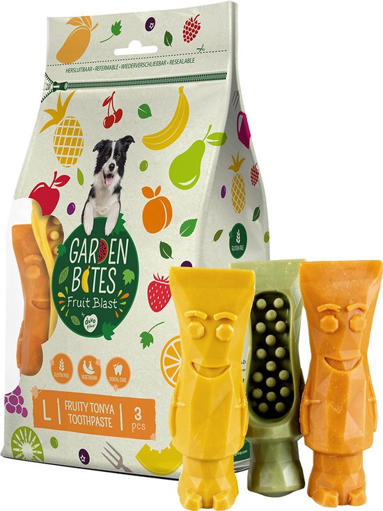 Duvoplus - Hondensnack - Hond - Garden Bites Fruity Tonya Toothpaste L - 13,5cm - 3pcs Gemengde Kleuren - 3st