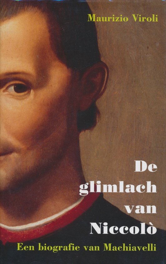 Portrait d'un homme bouche fermée, portant une chemise noire avec un passepoil rouge. Titre : Le sourire de Niccolò. Une biographie de Machiavel.